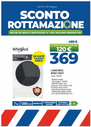 LAVATRICE WHIRLPOOL WSB725DIT 7KG SLIM